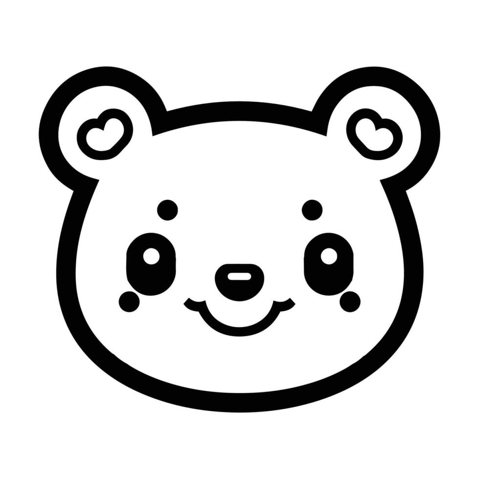 Hand Drawn cute bear in doodle style vector
