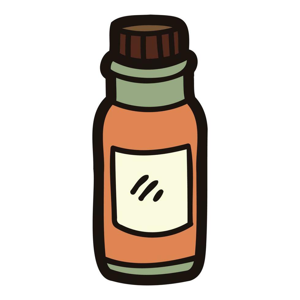 Hand Drawn bottle in doodle style vector