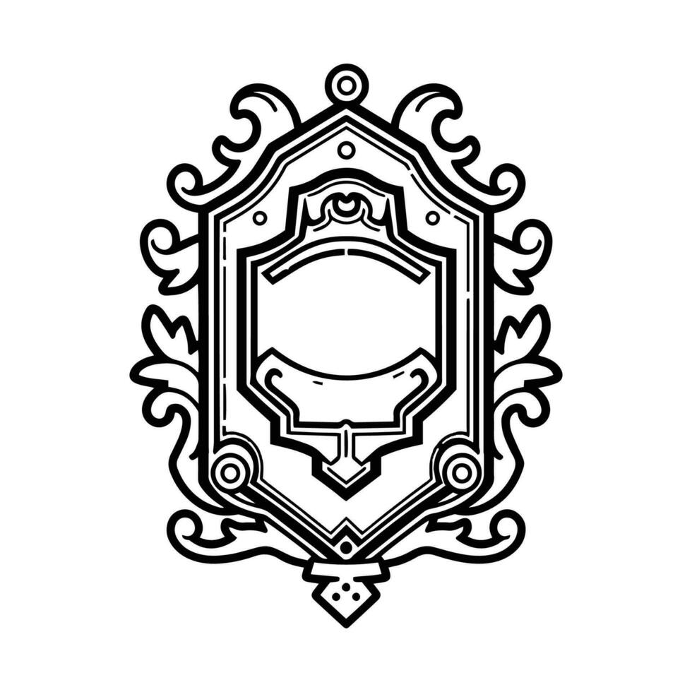 vintage logo in flat line art style vector
