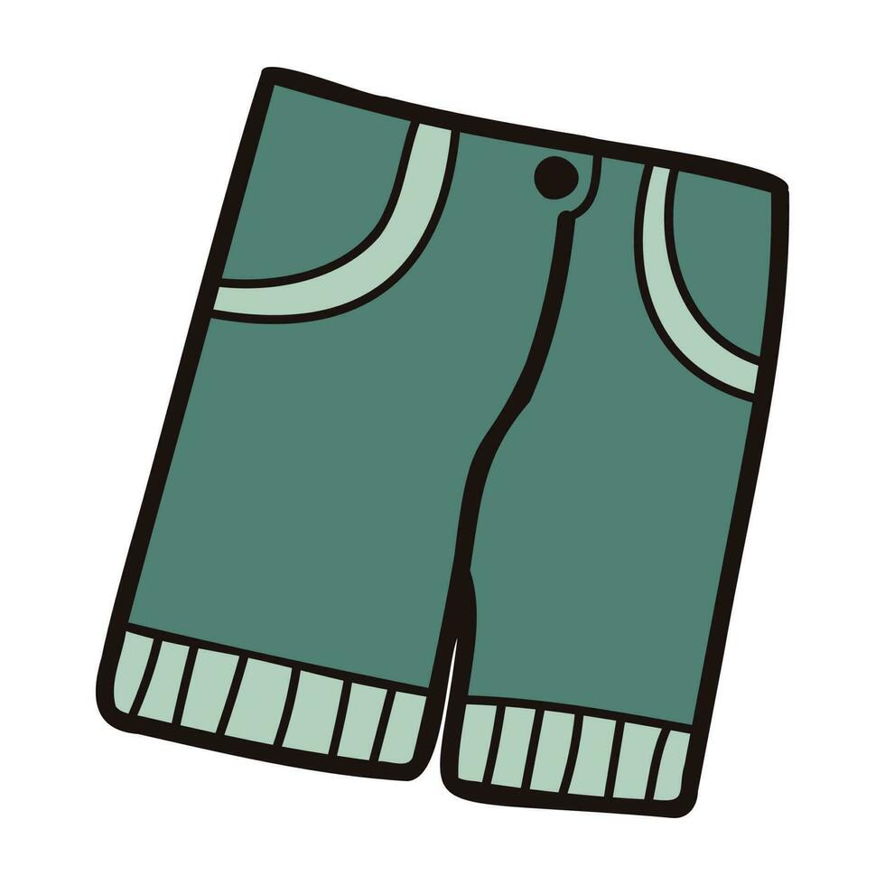 Hand Drawn shorts for men in doodle style vector