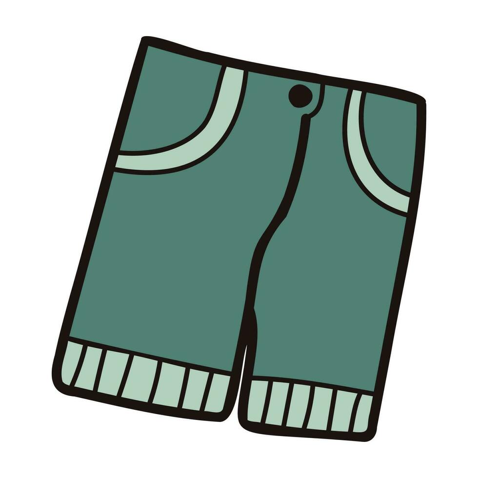 mano dibujado pantalones cortos para hombres en garabatear estilo vector