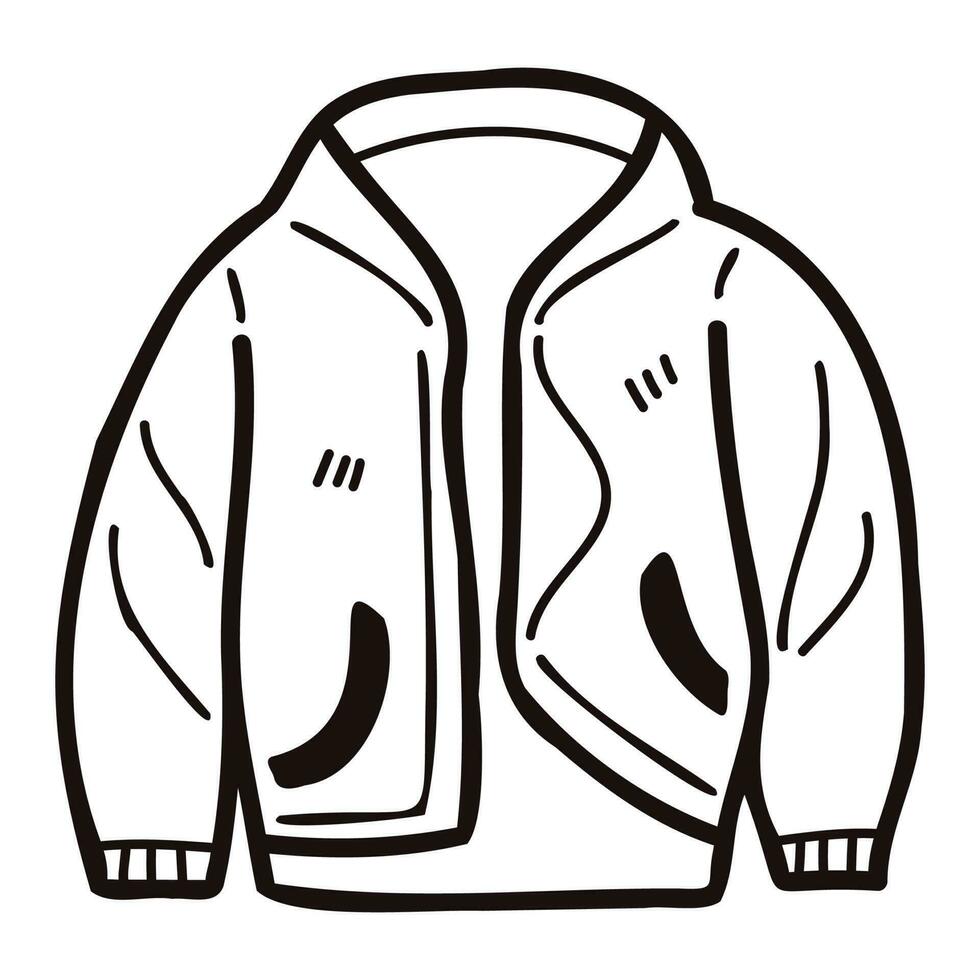 mano dibujado linda chaquetas para hombres en garabatear estilo vector