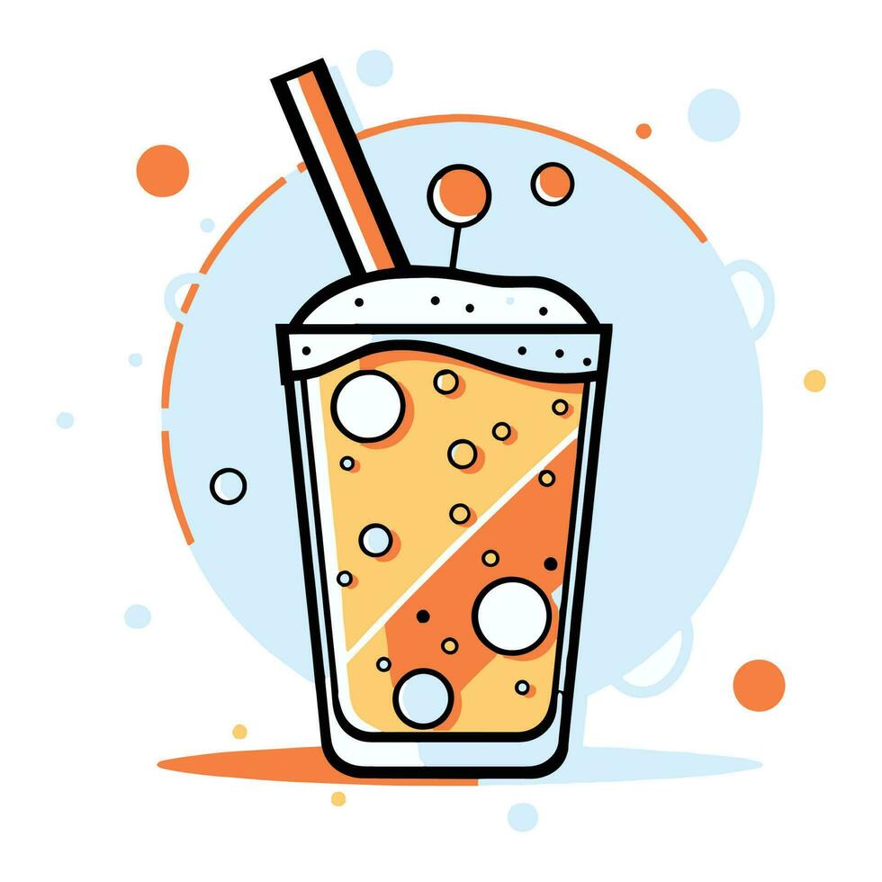 Hand Drawn refreshing juice in doodle style vector