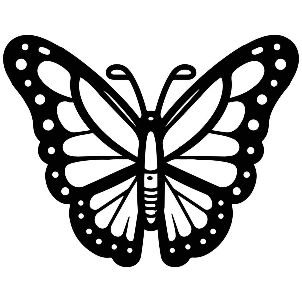 Hand Drawn butterfly in doodle style vector