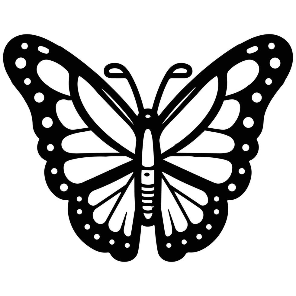 Hand Drawn butterfly in doodle style vector