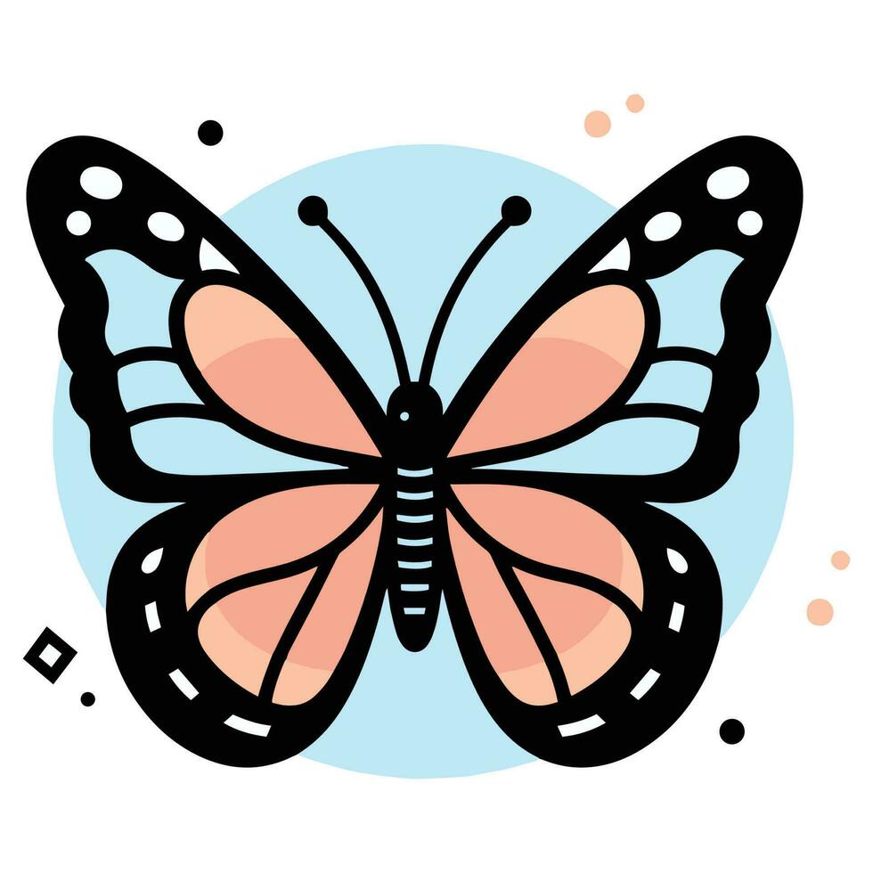 Hand Drawn butterfly in doodle style vector