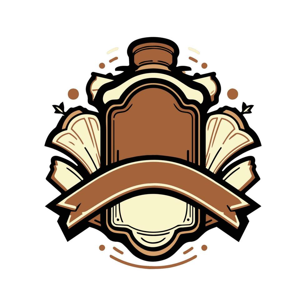 vintage logo in flat line art style vector