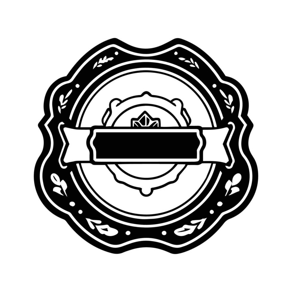 vintage logo in flat line art style vector