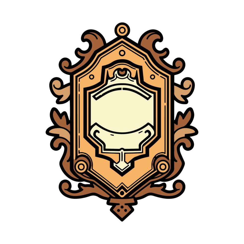 vintage logo in flat line art style vector