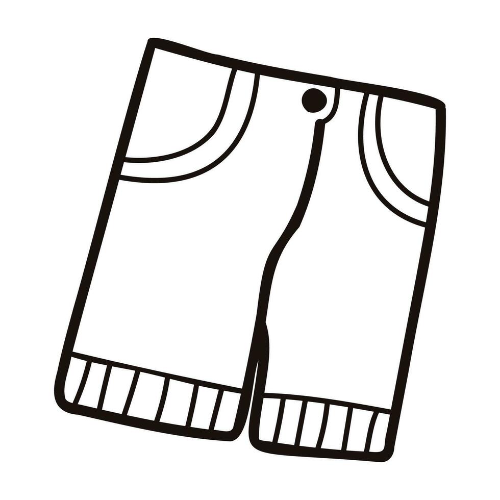 mano dibujado pantalones cortos para hombres en garabatear estilo vector