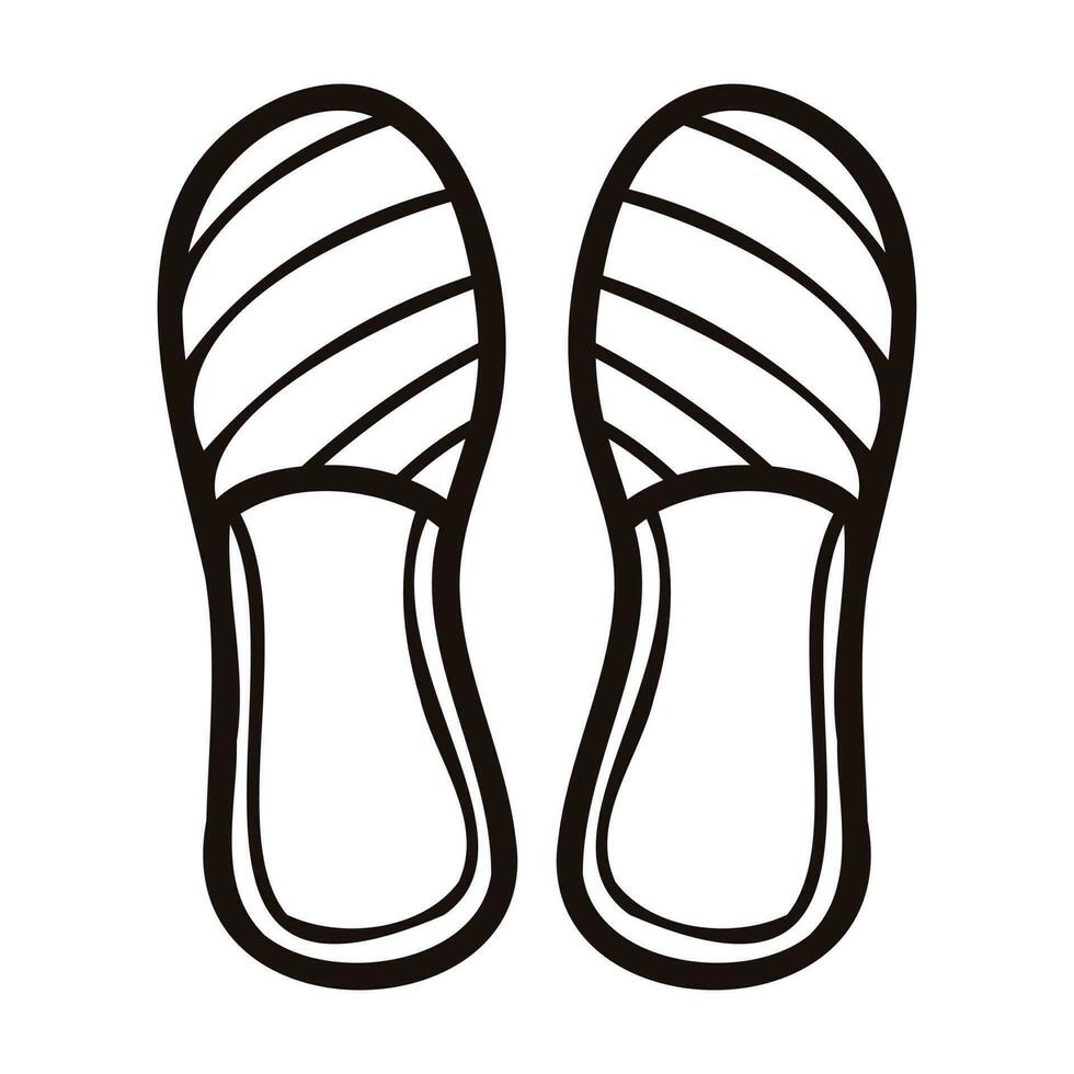 Hand Drawn women sandals in doodle style vector