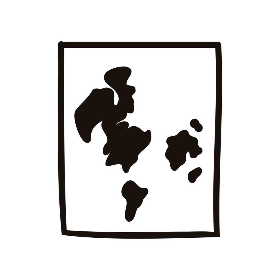 Hand Drawn world map in doodle style vector