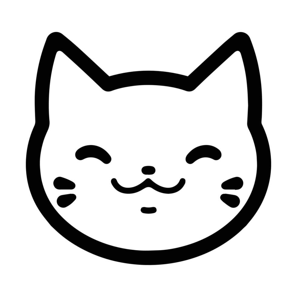 Hand Drawn cute cat in doodle style vector