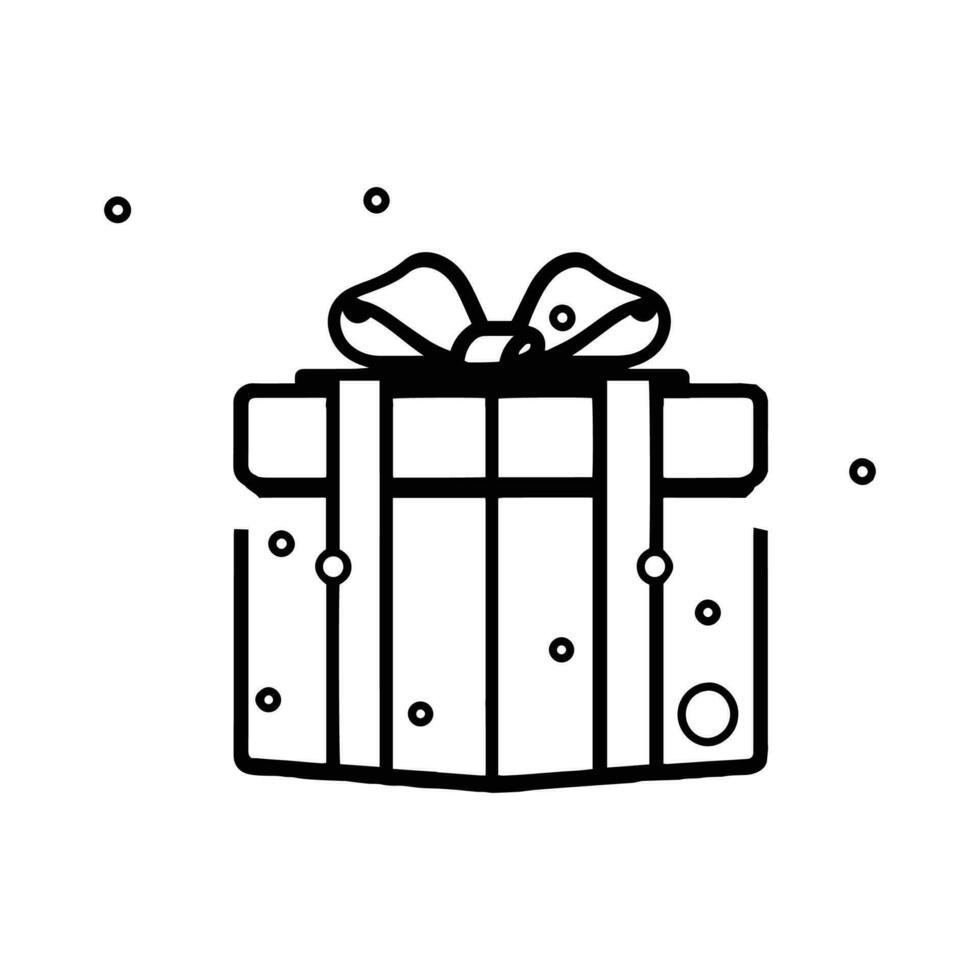 Hand Drawn gift box in doodle style vector