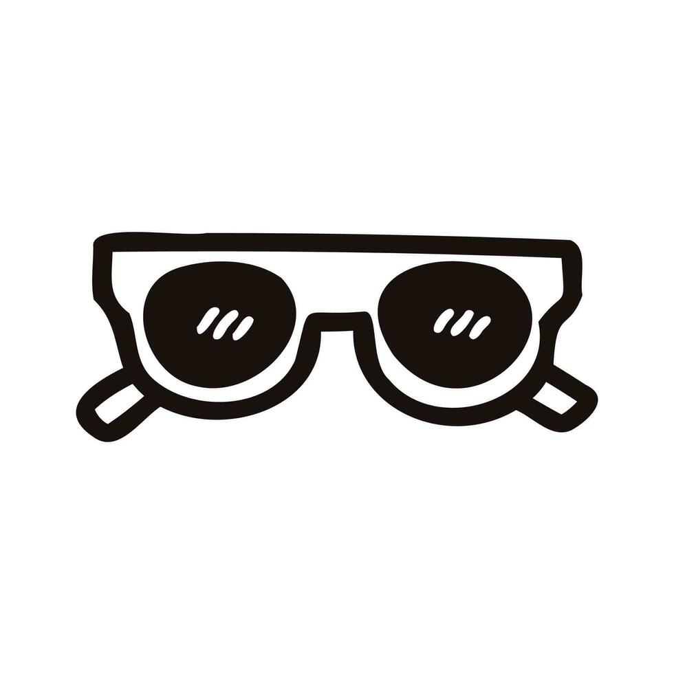 Hand Drawn sunglasses in doodle style vector