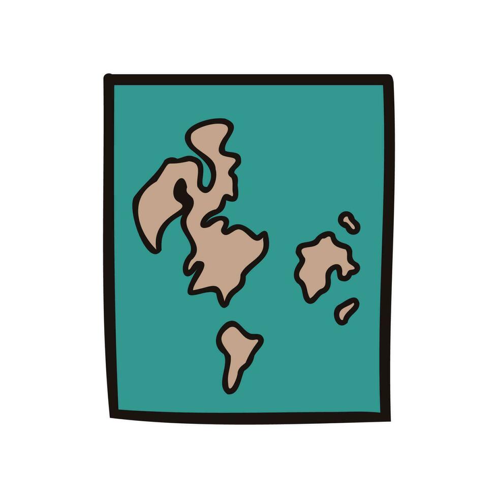 Hand Drawn world map in doodle style vector