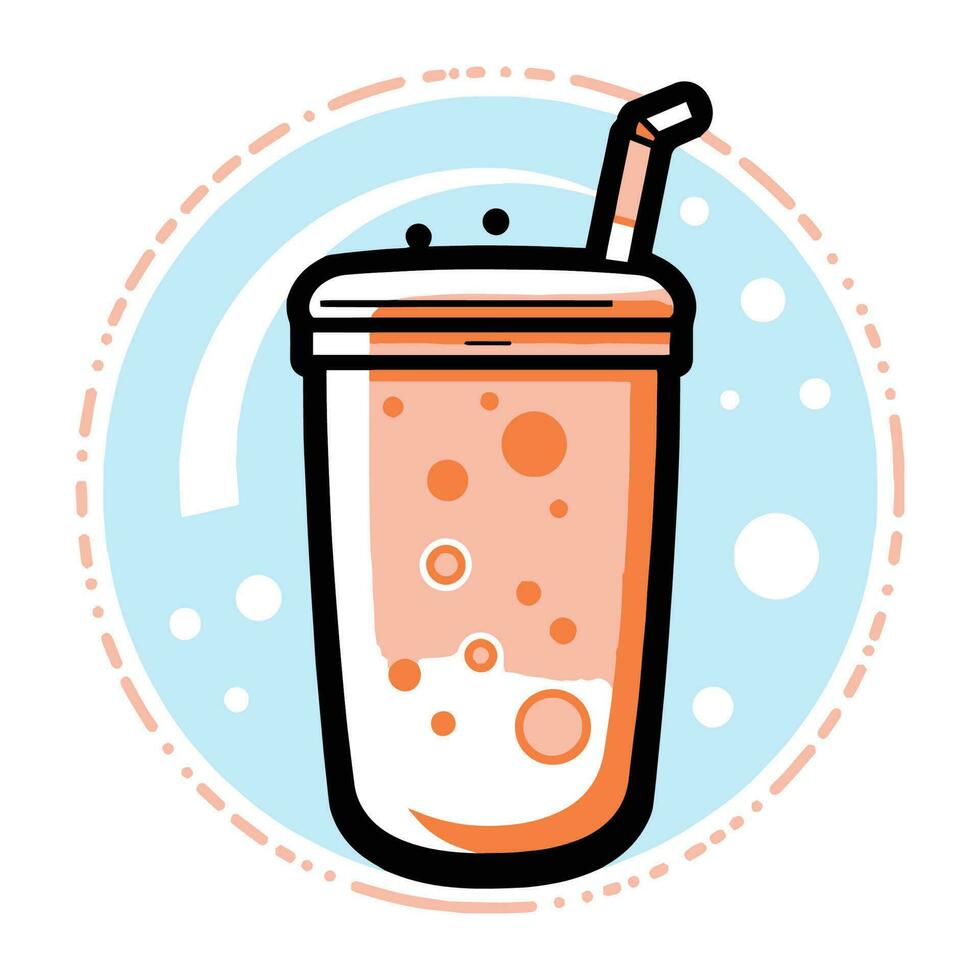 Hand Drawn refreshing juice in doodle style vector