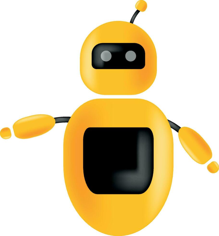 3d naranja chatbot robot vector