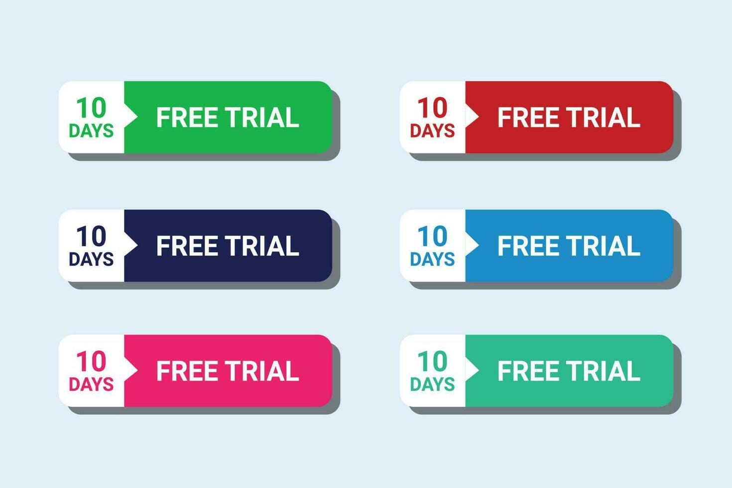 Vector flat design free trial labels template