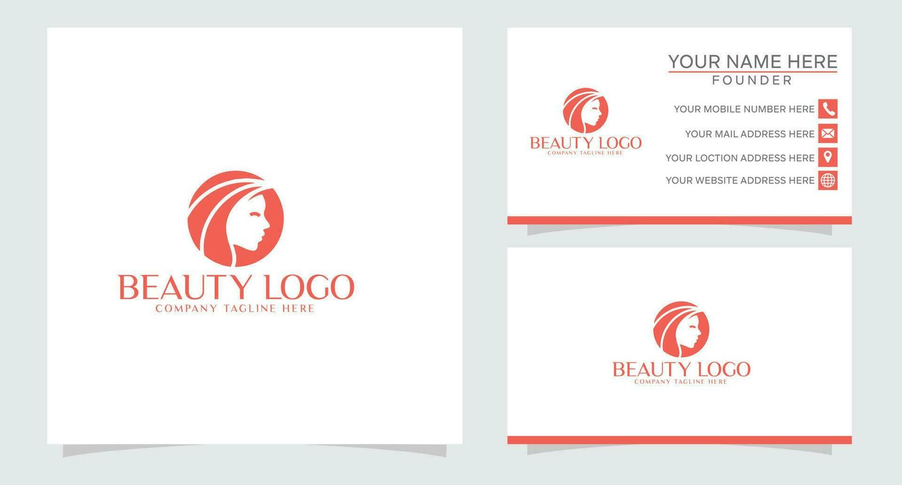 women face with flower logo design and business card. natural women logo for beauty salon, spa, cosmetic, and skin care logo vector