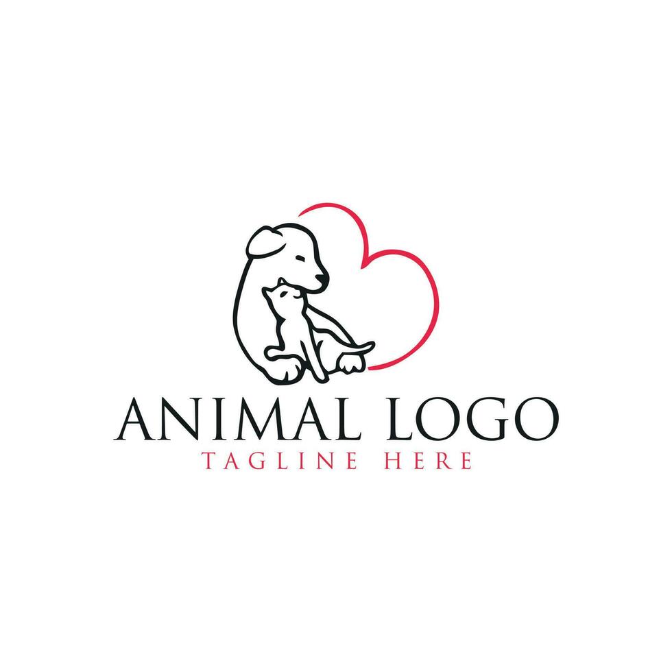 love pet care logo design template pet car vector icon illustration