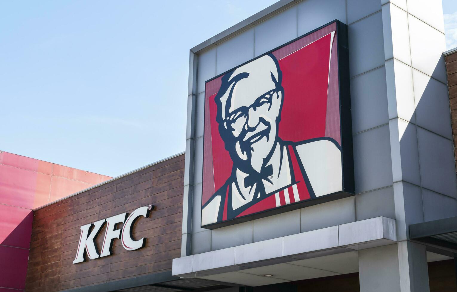 Nonthaburi Thailand 20 May 2023 Logo KFC Brand on billboard building