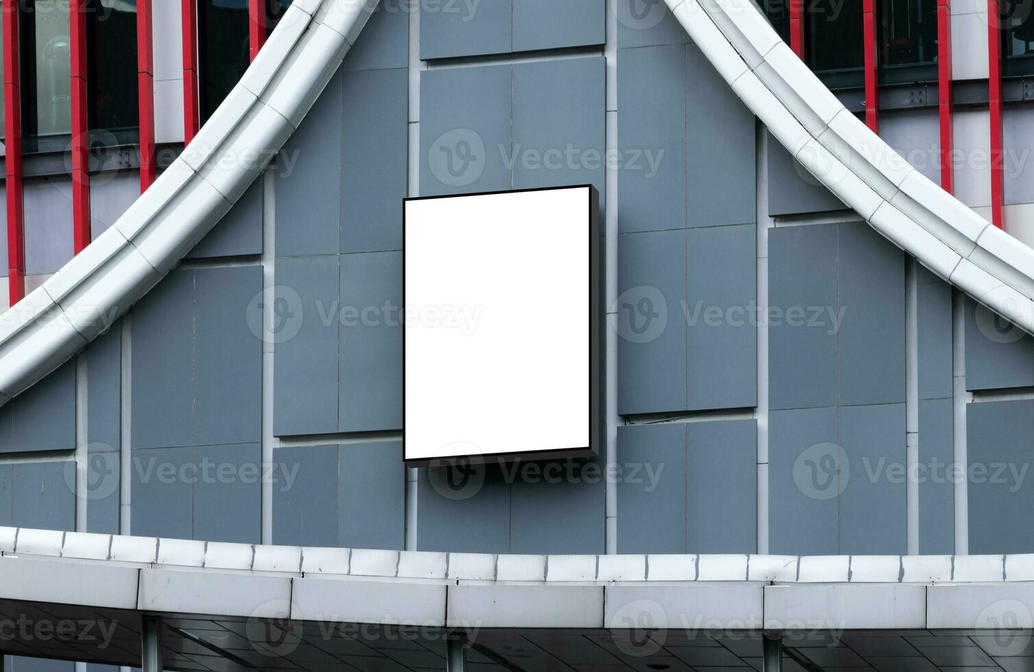 Mock up white background billboard and clipping path on building photo