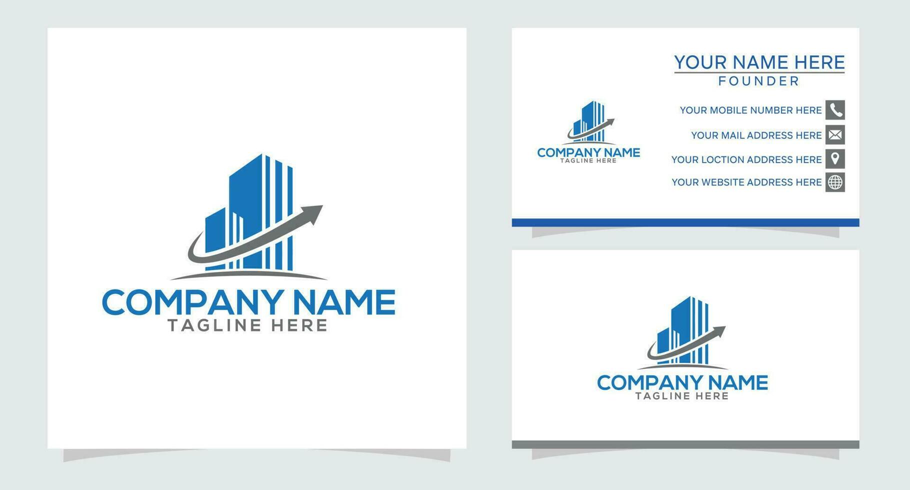 Home real estate residential building property logo with business card design vector