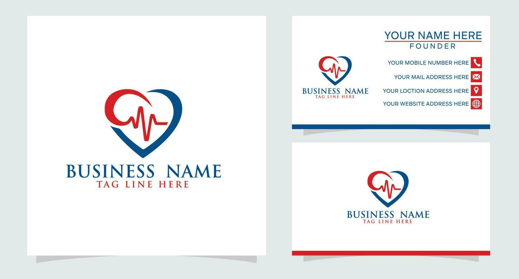 Concept of logo design heart rate vector template