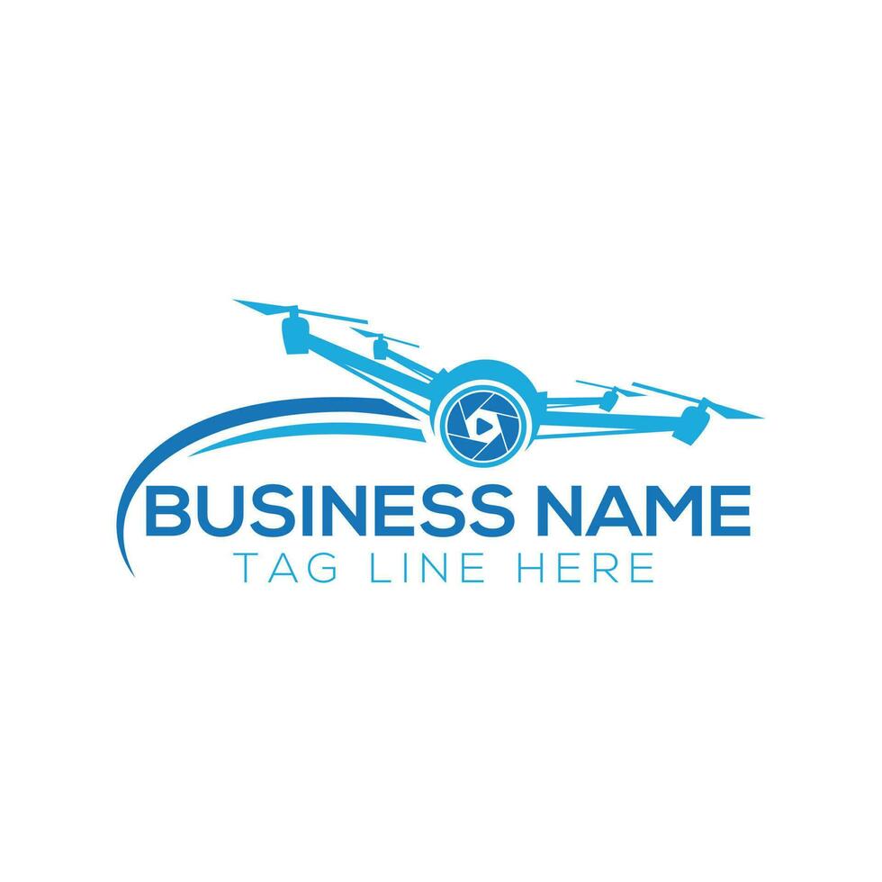 diseño de drones relacionado con el logotipo de la empresa de servicios de drones. diseño de ilustración de drone vector