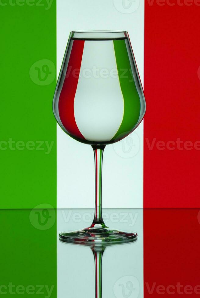 Glass of water against a striped background to illustrate the effect of water in refracting light. Still life photo