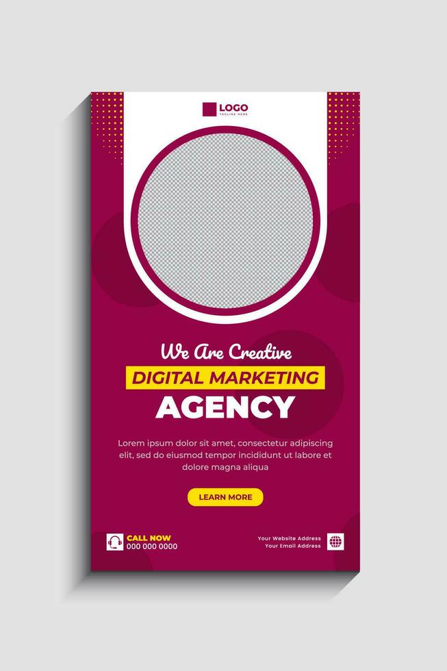 Digital Marketing Agency social media story template vector