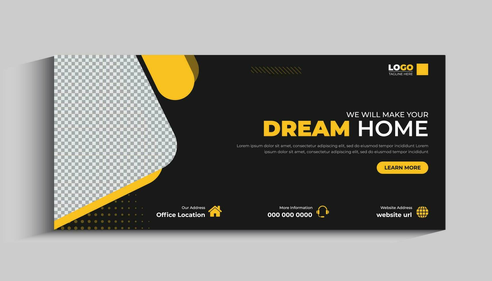 Construction agency social media cover and web banner design vector