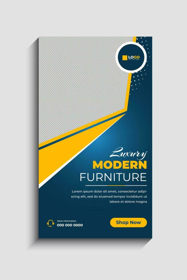 Furniture Sale Social Media Story Template design vector