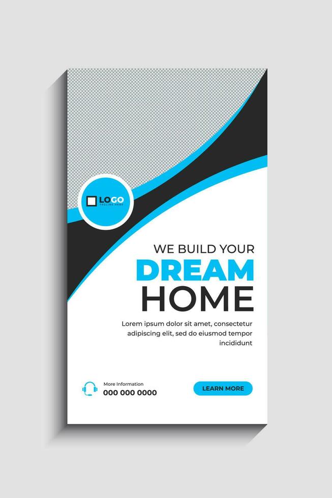 Construction Agency Social Media Story Template Design vector