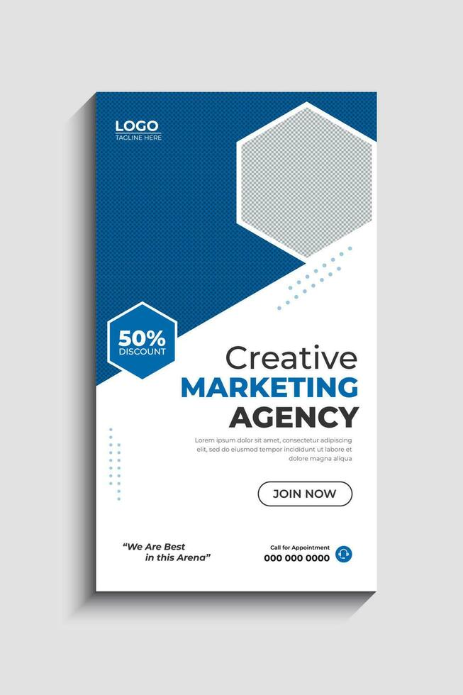 Digital Marketing Agency social media story template vector