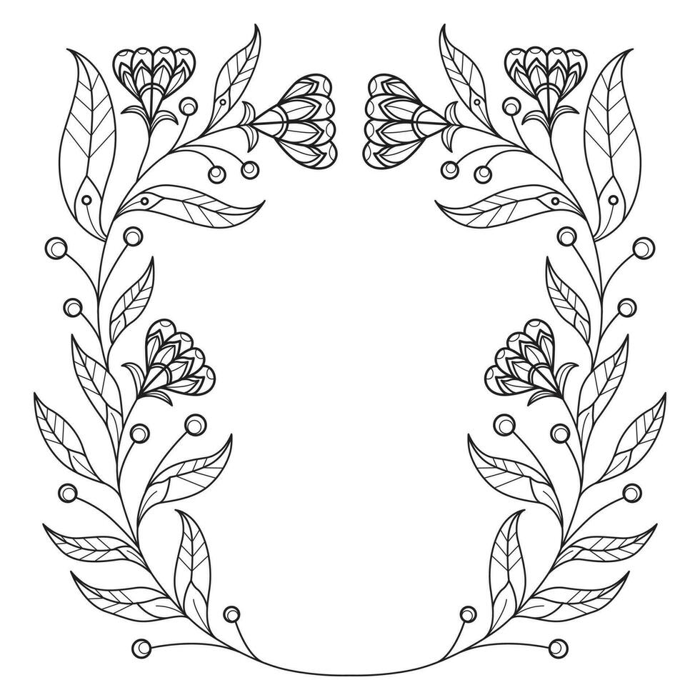 Cute frame hand drawn for adult coloring book vector