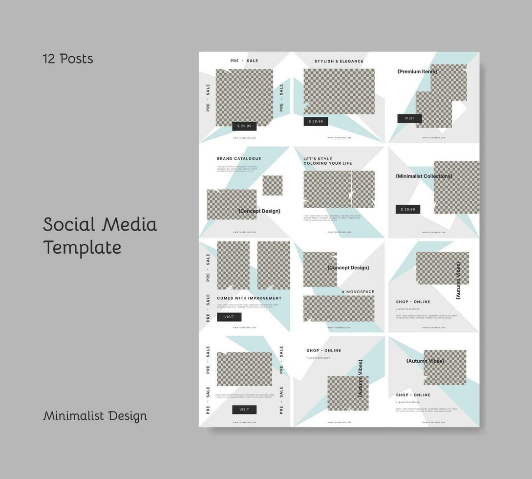 Set of square banners template. Modern and minimalist design. vector