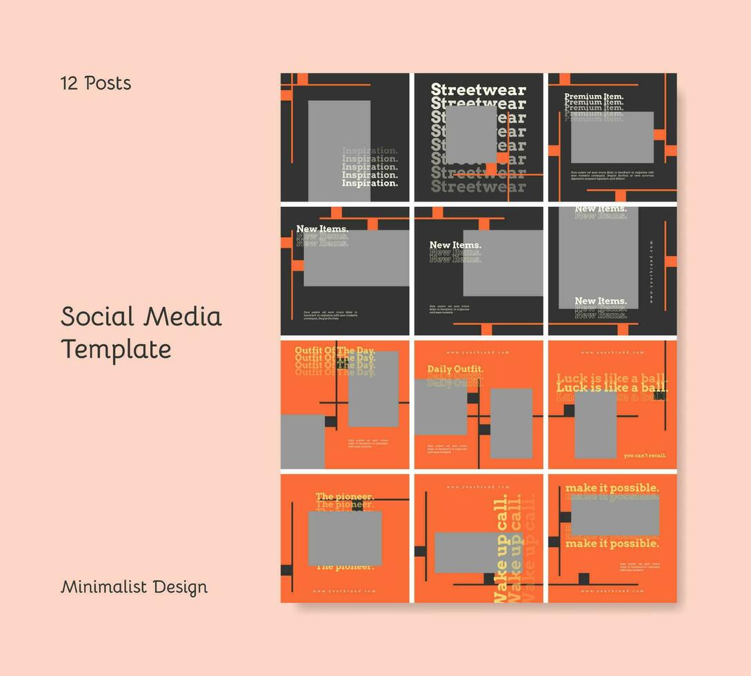 Square banner template for social media. vector