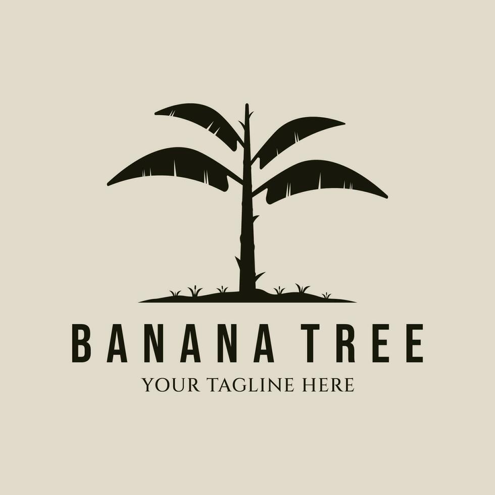 banana tree logo vintage logo design with minimalist style logo vector illustration design