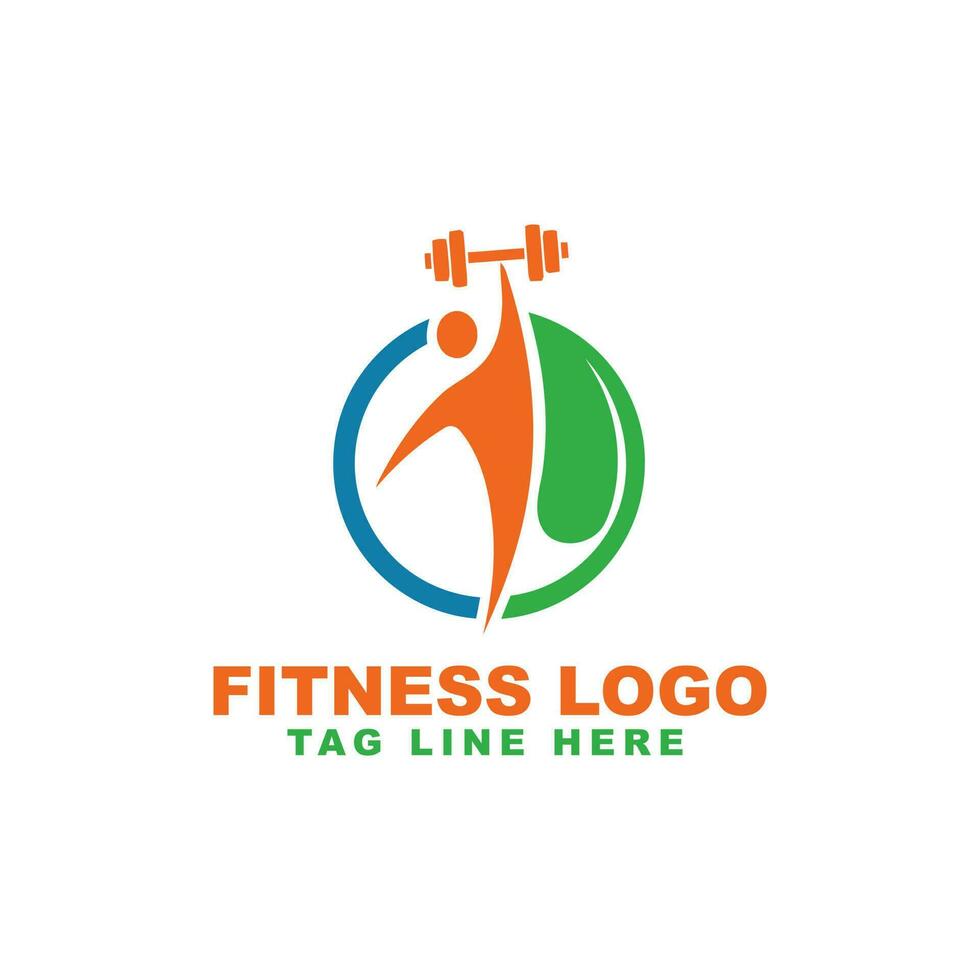 natural aptitud gimnasio atleta logo diseño icono vector
