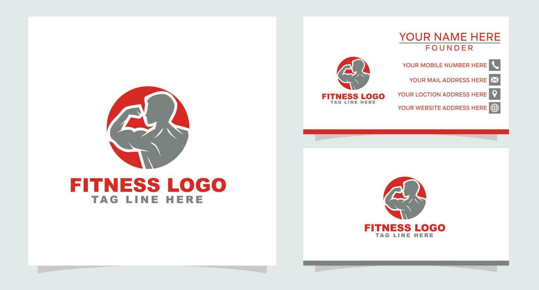 Bodybuilder Logos Templates Set. Vector object and Icons for Sports Label, Gym Badge, Fitness Logo