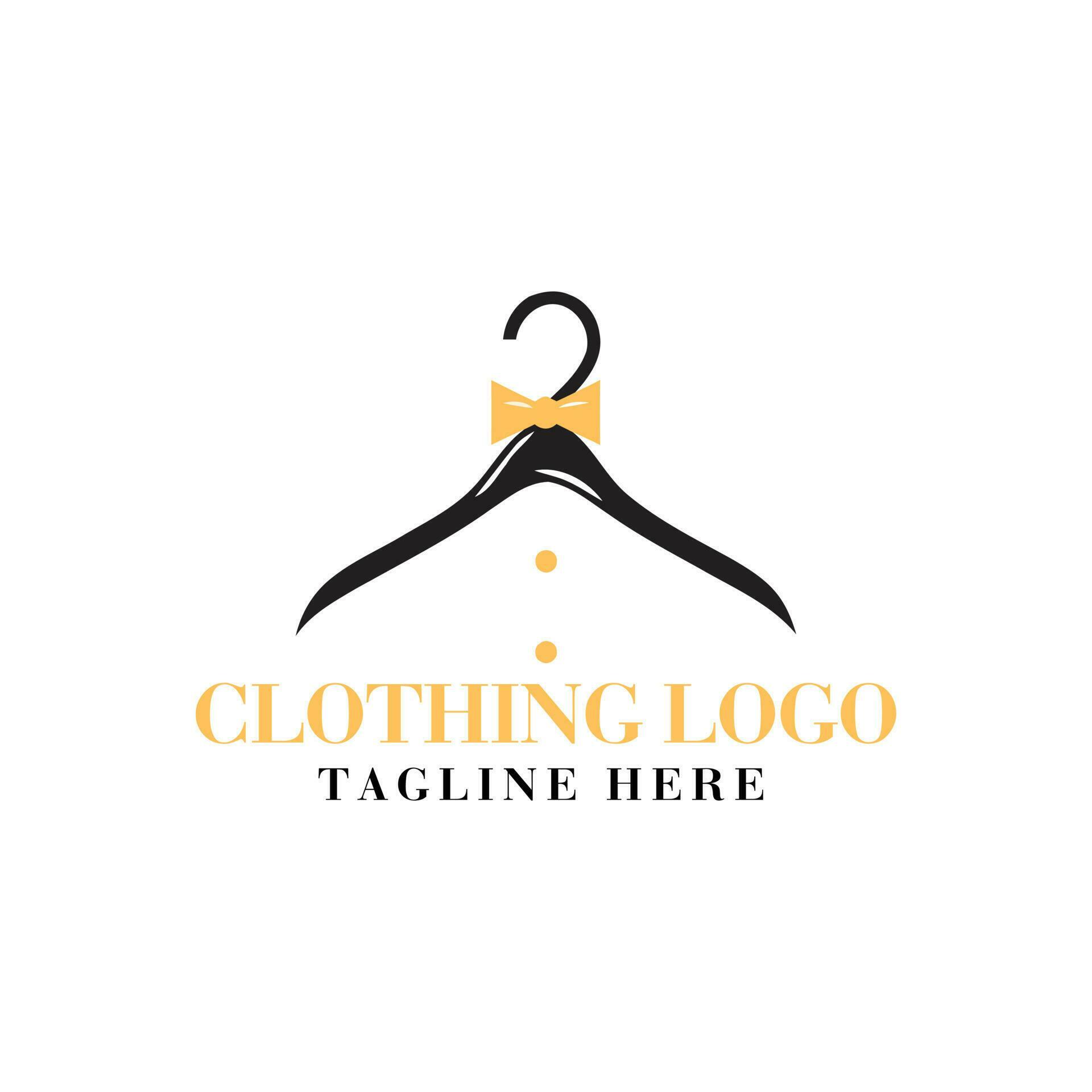 Creative fashion logo design. Vector sign with lettering and hanger ...