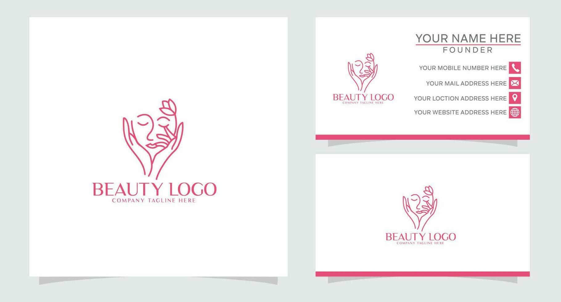 Beauty cosmetic woman luxury logo design and business card template vector