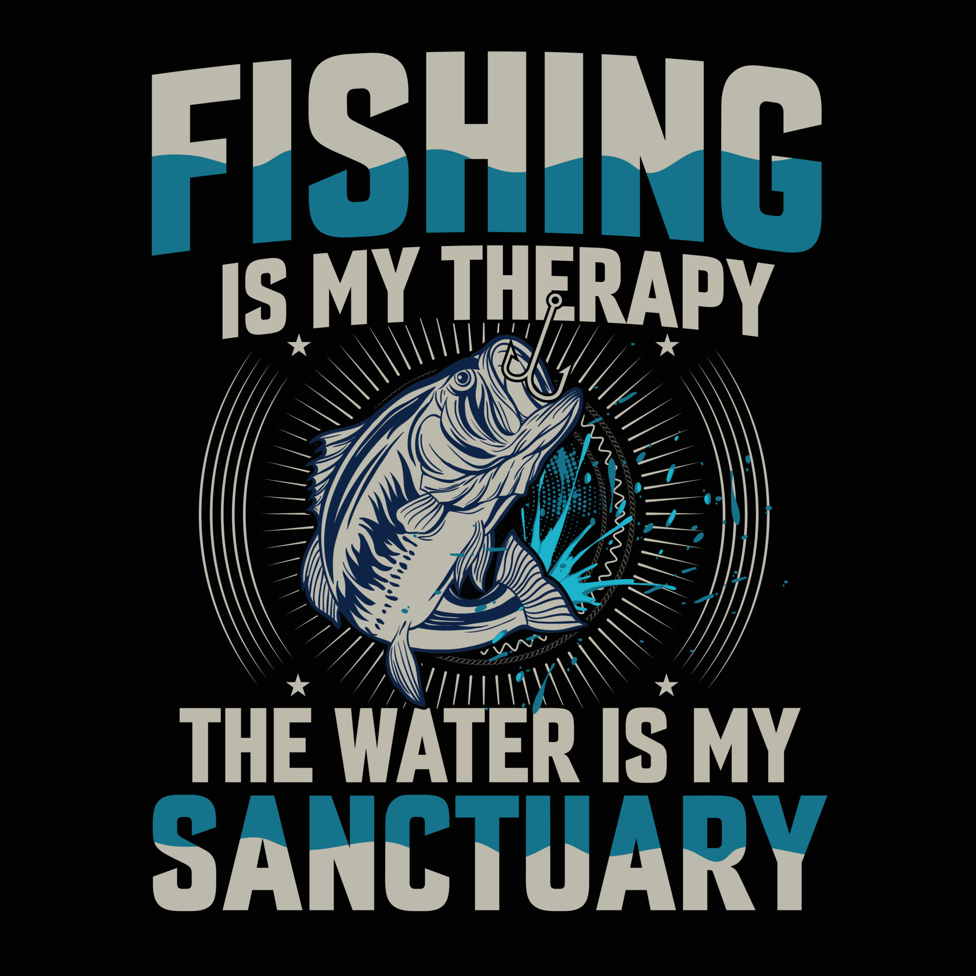 Fishing t-shirt, fishing therapy, Sanctuary, Mens Fishing T-shirt