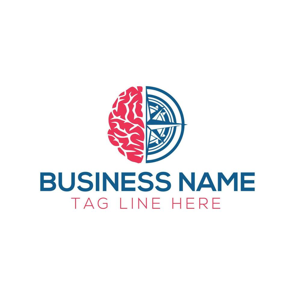 Brain Tech Mind Data Logo Design Template vector