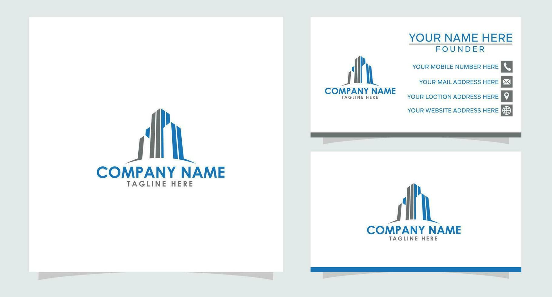 Modern real-estate logo template with elements vector