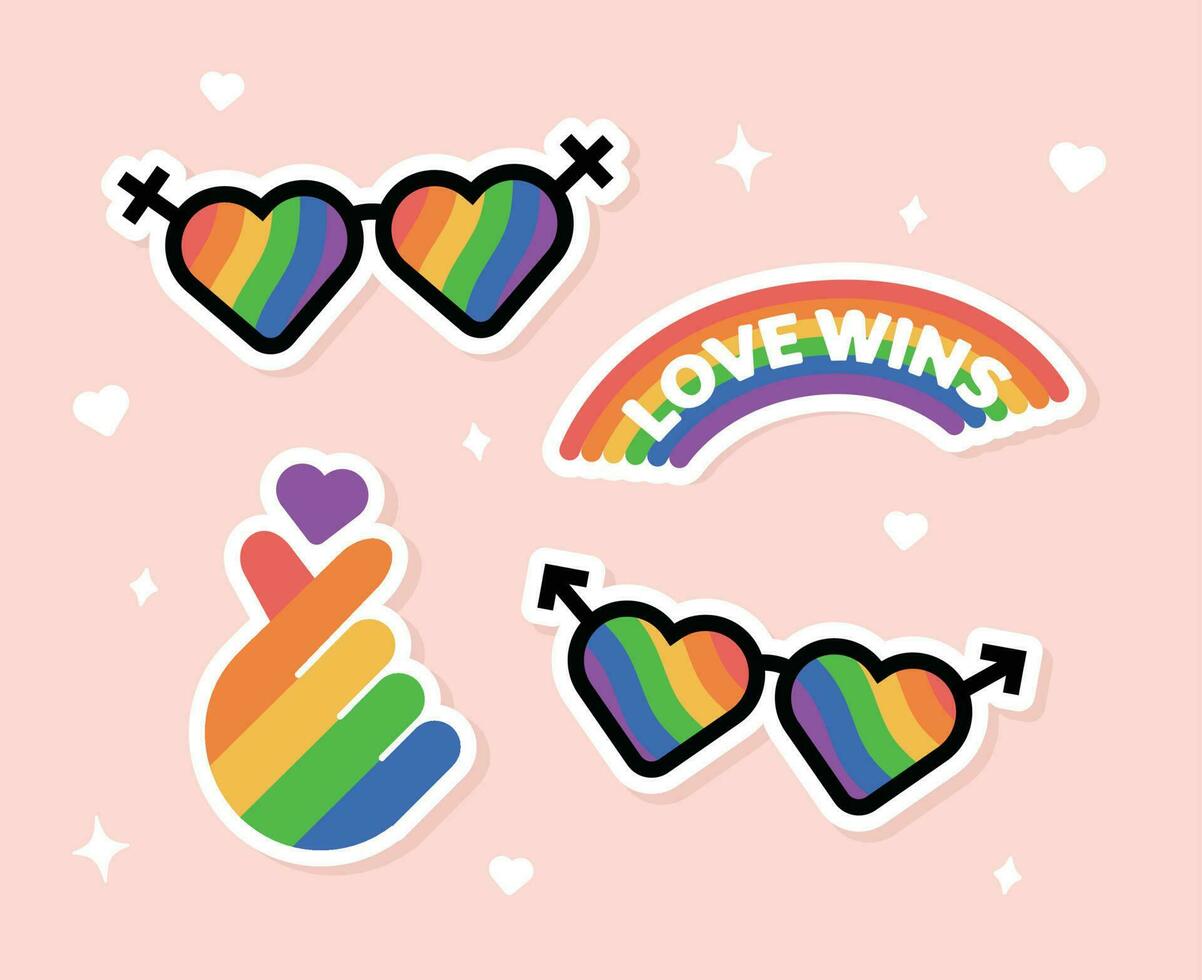 vector plano diseño orgullo mes lgbt elemento conjunto