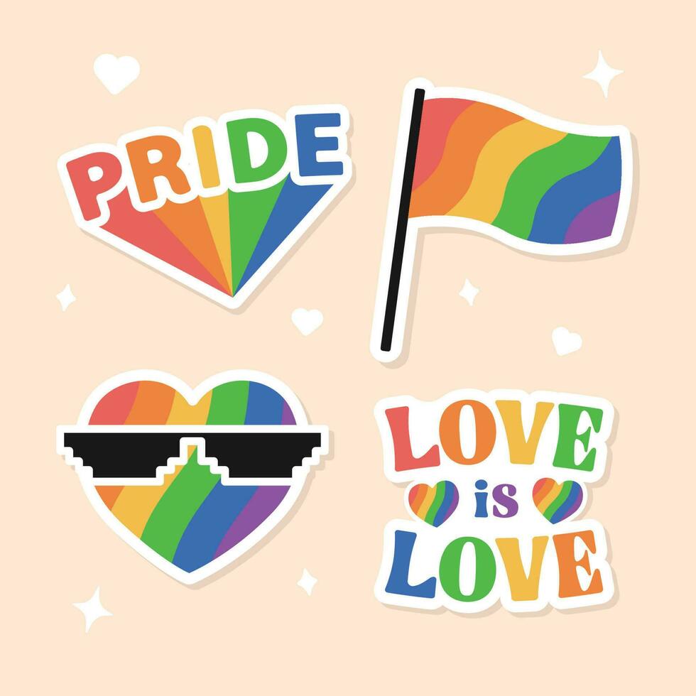 Set of LGBT Pride Month Vector Flat Design Element
