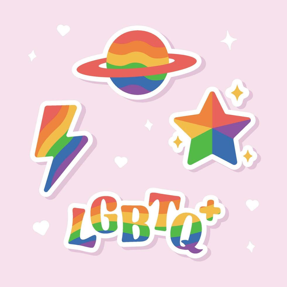 Flat Vector Illustration Design Pride Month LGBT Element Set